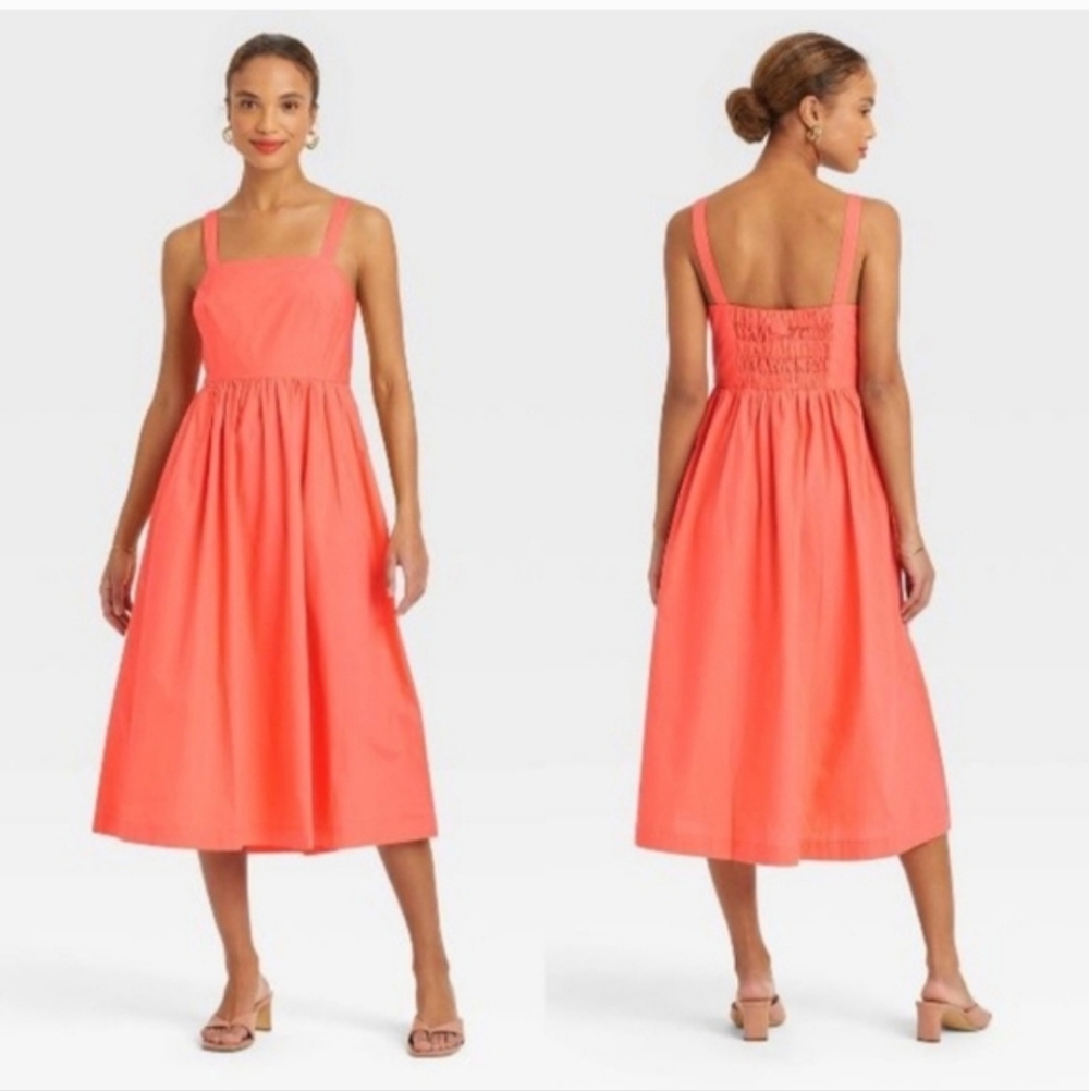 2 For $20‎ A New Day Vibrant Orange Dress Nwot XXL Closet Staple, Cottagecore